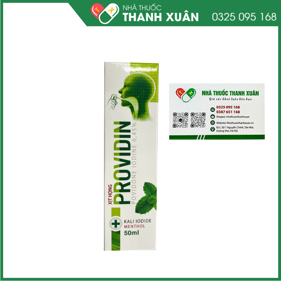Xịt họng Providin - Giúp sát khuẩn niêm mạc họng, miệng